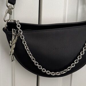 LIKE NEW LongChamp Black Chain Strap Women's Bag
